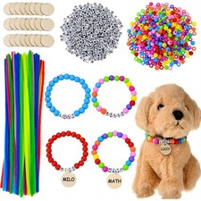 DIY Pet Dog Collar Kit with Pipe Cleaners Plastic Beads X2H89539
