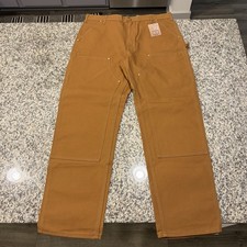New Carhartt B01 BRN Made in USA Mens 38x32 Double Knee Duck Canvas Work Pants