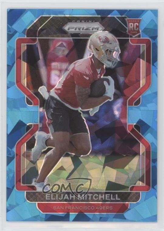 2021 Panini Prizm Rookie Blue Ice Prizm /99 Elijah Mitchell #399 Rookie RC