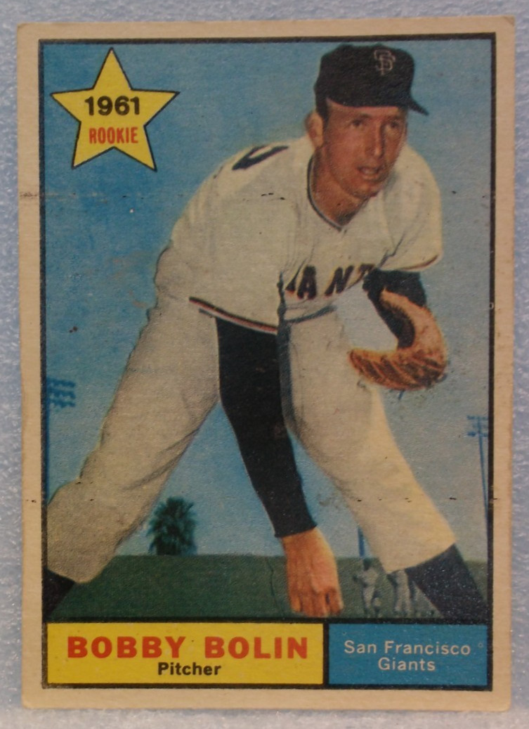 1961 Topps Bobby Bolin "1961 Rookie" Baseball Trading Card (#449)
