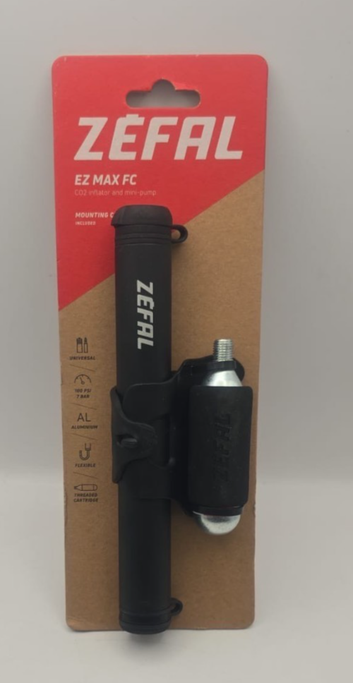 Zefal EZ MAX FC - CO2 Inflator & Mini Pump 4087 - With Mounting Clip