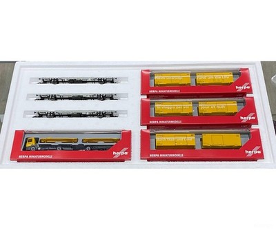 Marklin 151092 HO SBB-CFF-FFS Schweizer Post 3 Containerwagen mit Beladung NEU/O