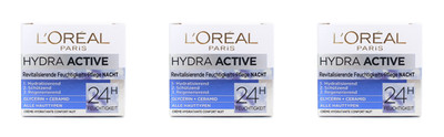 L'Oreal Paris Hydra Active Feuchtigkeits-Pflege Nacht , 3x50ml EAN3600522020837