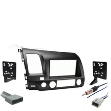 Honda Civic 2006-2008 Single or Double DIN Stereo Radio Install Dash Kit Gray