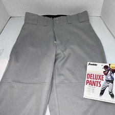 FRANKLIN DELUXE GREY BASEBALL PANTS SIZE YOUTH MEDIUM WAIST 24"-26" 