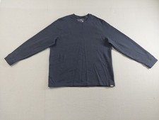 Eddie Bauer Men Sweater XXL Blue Crew Neck Long Sleeve Waffle Knit Pullover