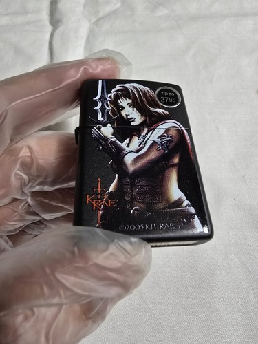 Zippo 2007 Kit Rae Vaelen Black Matte Lighter. NEW SEALED UNUSED. RARE - Picture 3 of 9