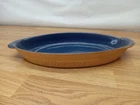 Frankoma Mayan Aztec Blue 13" Oval Vegetable Bowl Dish #7Q