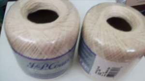 Crochet Thread by J.& P. Coats Old Fashioned Cotton ECRU  (2) 350 YDs Size 10
