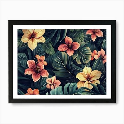 Tropisches nahtloses Muster mit Beau gerahmtes Wandbild Poster Leinwanddruck Bild