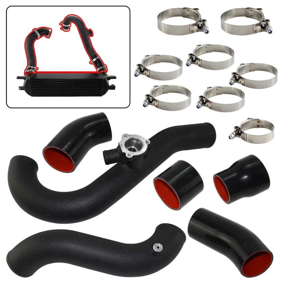 Intercooler Pipe Kit Compatible for Ford Mustang EcoBoost 2015-2020 Black - Image 2 of 4