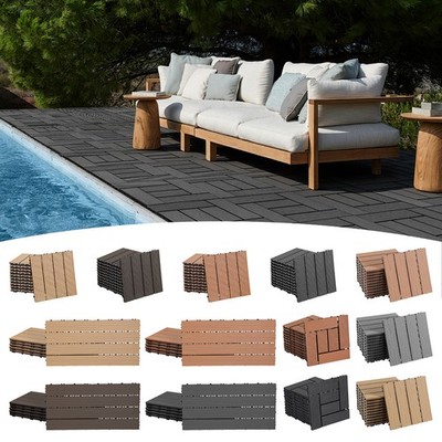 WPC Terrassenfliesen 1㎡-10㎡ Stecksystem Pool Holz Balkonfliese Klickfliese DIY