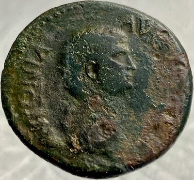 Antonia Minor Augusta 37-43AD Dupondius Claudius Standing Mark Antonys Daughter