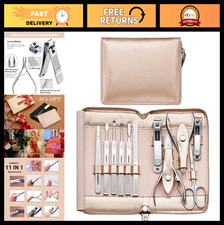11-in-1 Stainless Steel Manicure Set - Professional Nail Clipper Kit Grooming