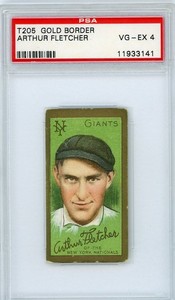 1911 T205 Gold Border Arthur Fletcher PSA 4 VG-EX Vintage Giants Tobacco
