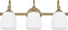 3-Light Champagne Bronze Vanity Light Fixture for Bathroom Living Room Hallway