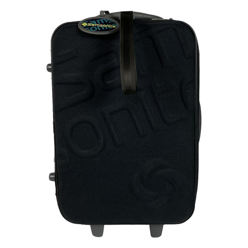 Auth Samsonite - Black Dark Gray Nylon Plastic Suitcase - Picture 1 of 10