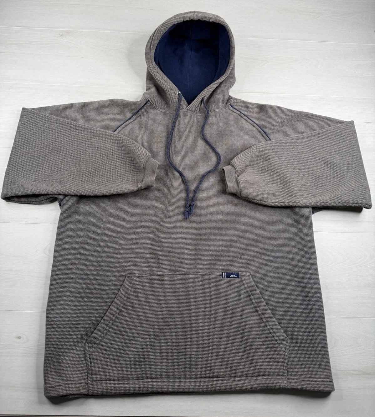 Vtg No Fear Hoodie Fleece Lined Thermal Waffle Knit Skate Faded Grunge Y2K M-L