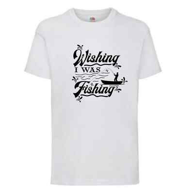 Fishing Wishing I Was Fishing Humour Novelty T Shirt Various Colours And Sizes