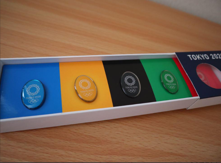 Tokyo Olympics 2020 Emblem Pin Badge Set Olympic Colors Japan