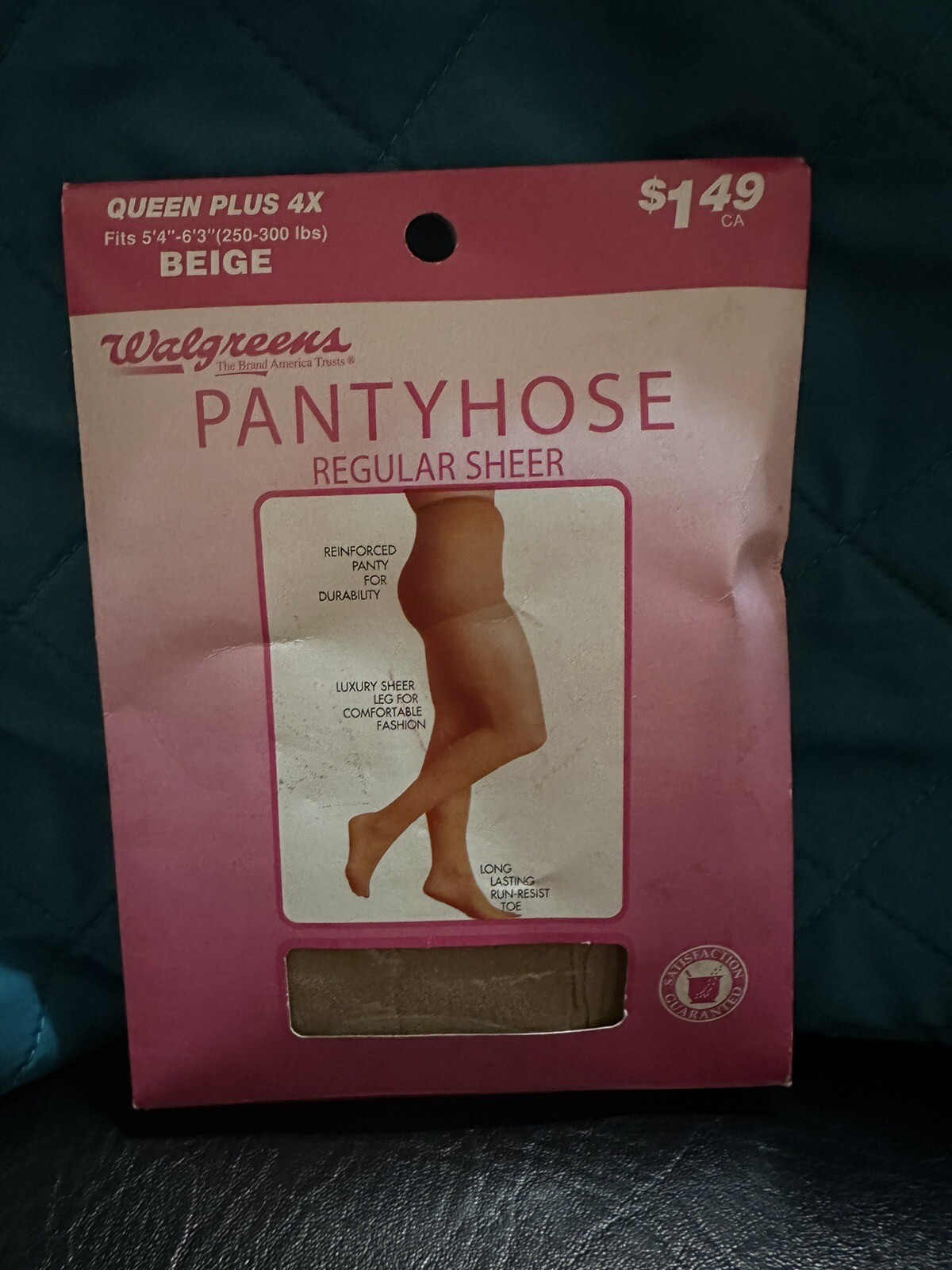 Walgreens Pantyhose Sheer Queen Plus 4x 250300lbs NEW Vintage Beige eBay