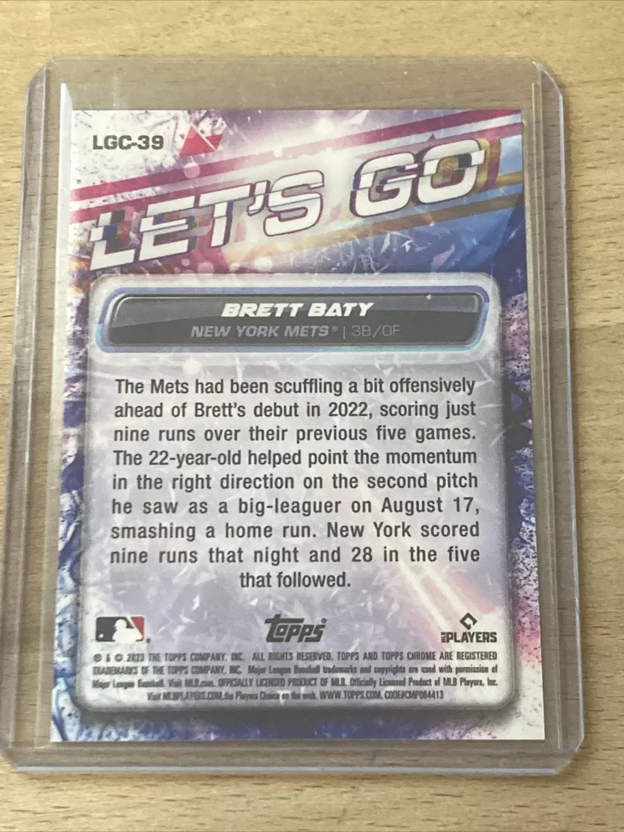 2023 Topps Chrome Lets Let's Go #LGC-39 Brett Baty RC Rookie SSP  Insert NY Mets