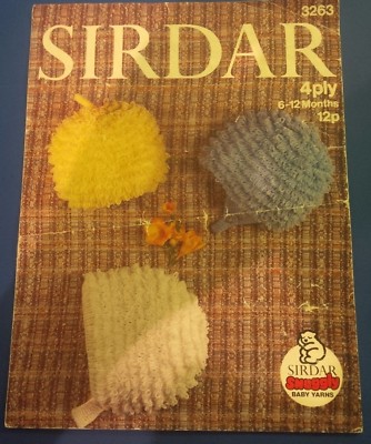Sirdar Baby Mütze, Helm & Mütze Strickmuster 3263