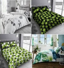  LEAF Printed  Duvet Quilt  Cover With Pillow Case, Polyester-Cotton All UK Size