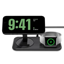 2in1 Magnetic Wireless Charger Station Dock For Apple Watch 10 iPhone 16 Pro Max