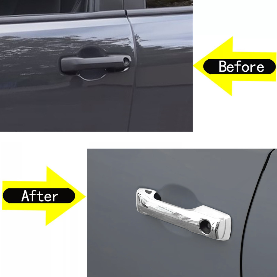 For Toyota Tundra 2022-2025 ABS Chrome Front & Rear Door Handle Cover Trim Caps