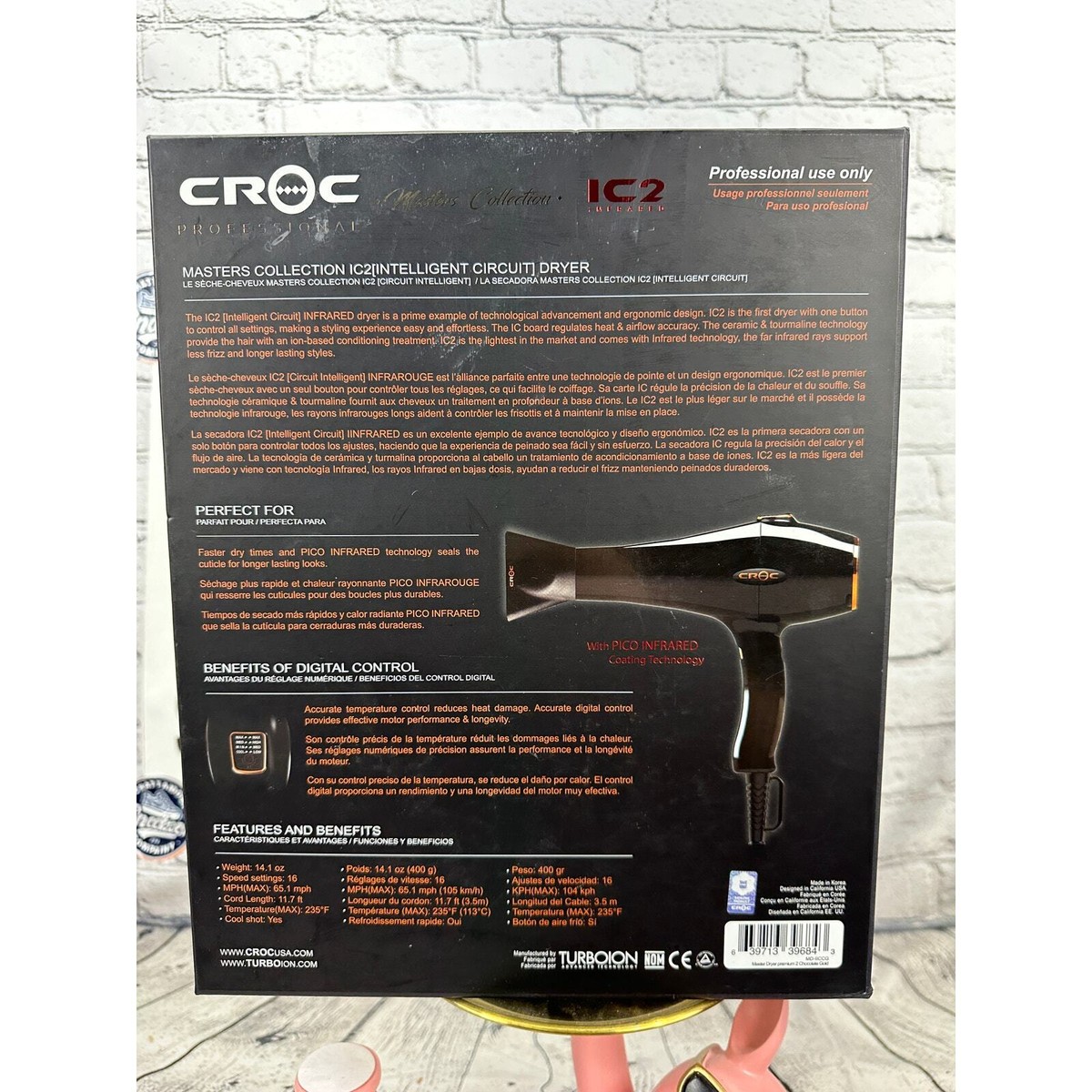 Croc Professional Master Collection Blow Hair Dryer IC2 Infrared Yrs NEW - Main Image