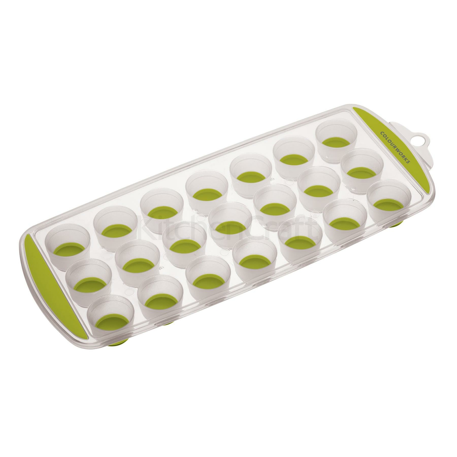Eddingtons Green Easy Pop Out Ice Cube Tray - 21 Round Slots - Silicone Mould