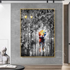 Palette Knife Oil Paintings Abstract Modern Lover Street View Picture For Home