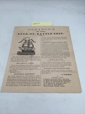 1858 Advertising Prospectus Frederick Gleason Line Of Battle Ship Magazine