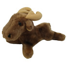 R Dakin Moose Plush Stuffed Animal Brown Lying Down Nutshell Vintage 1978 11"