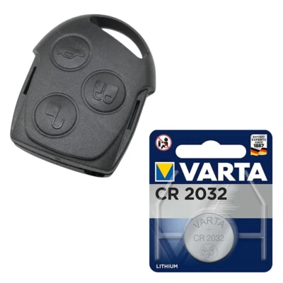 Llave de coche de 3 botones + BATERÍA adecuada para FORD Fiesta Focus Fusion Ka Mondeo