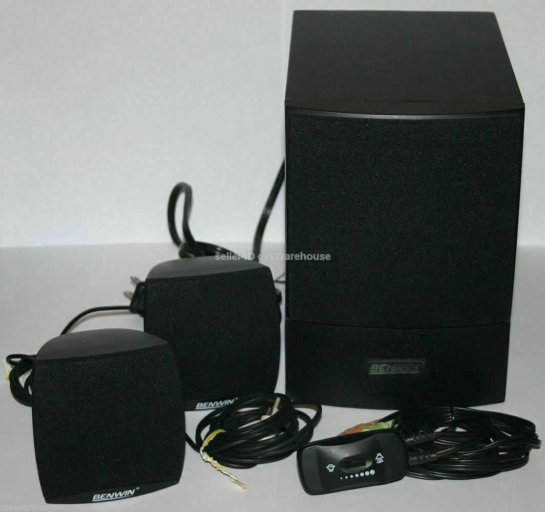 Benwin Audio Sound Speakers System Subwoofer Volume Control Model S-50 Black