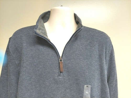 Neu mit Etikett Tasso Elba Pullover mit 1/4 Reißverschluss Herren Größe XL Marineblau CBO Langarm Baumwollmischung - Bild 3 von 5
