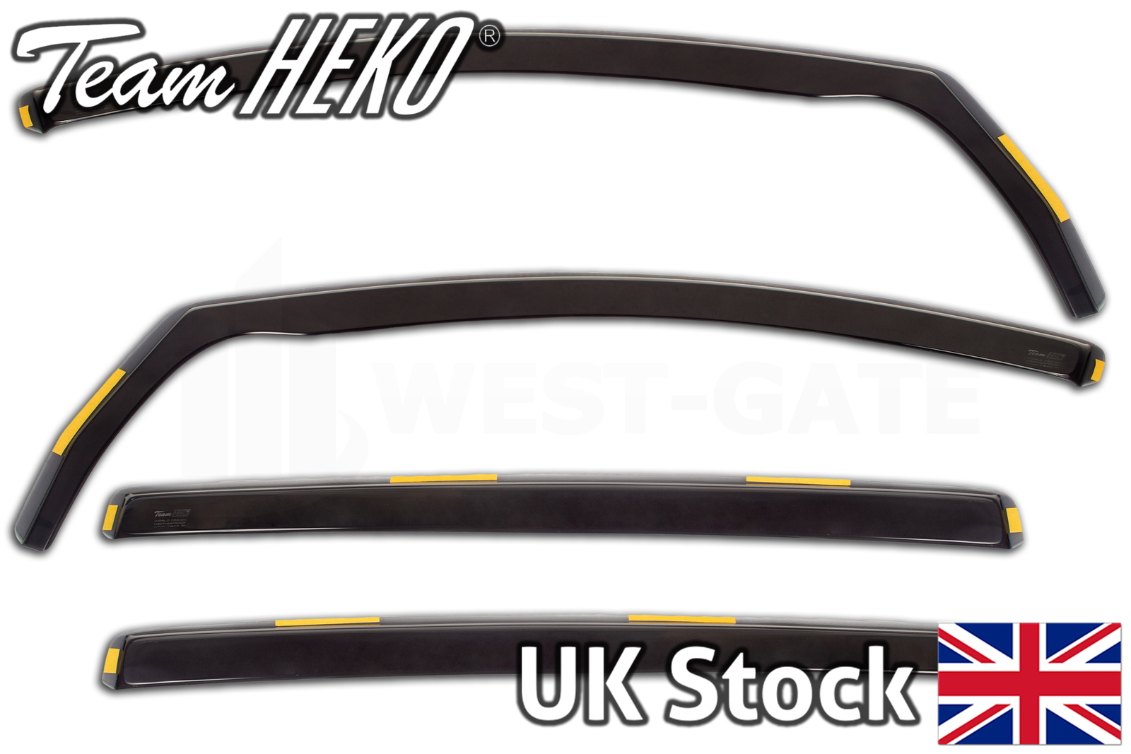 HEKO wind deflectors FULL 4 pieces set VW SHARAN mk2 MPV 5 doors 2010