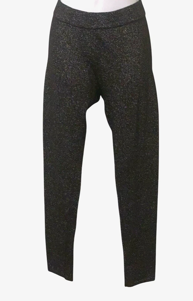 Express Womens Sparkle Skinny Ankle Leggings Size M Black Elastic Stretch Pull - Image 2 of 4