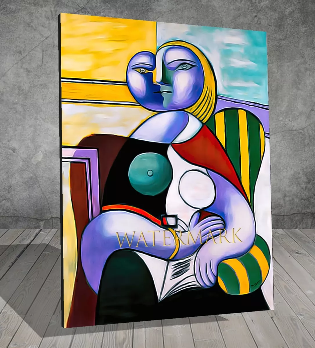 Pablo Picasso Reading CUBISM CANVAS PAINTING ART PRINT WALL 496