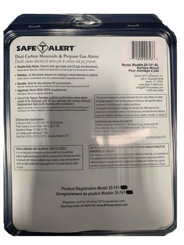 MTI Industry Safe-T-Alert Propane Carbon Monoxide Gas Detector Camper Boat RV - Foto 7 di 27