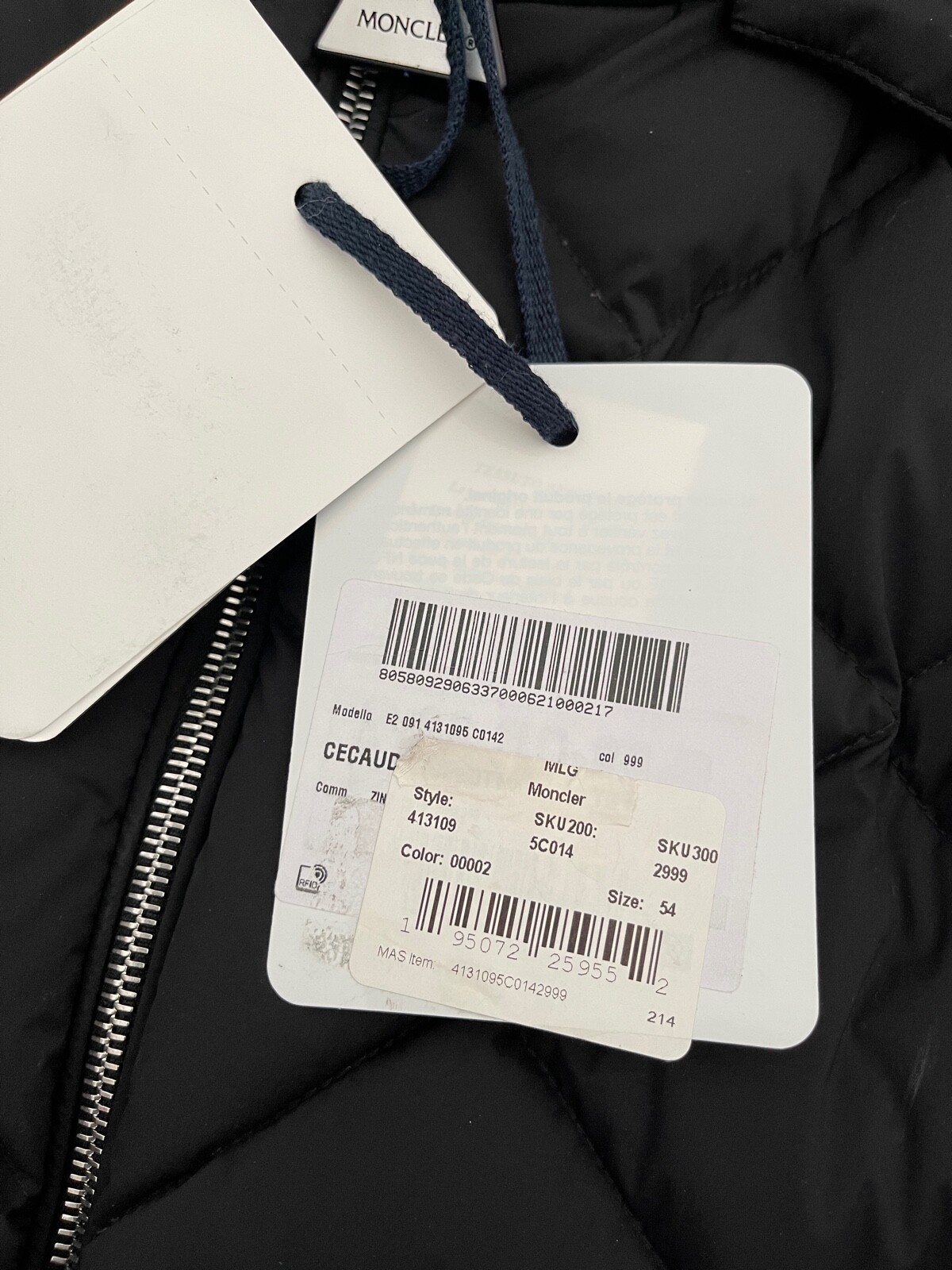 MONCLER Men's Cecaud Quilted Puffer Hooded Jacket NAVY BLACK NWT $20500 image 7