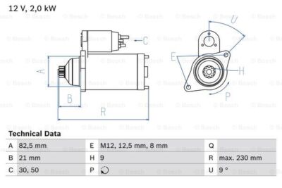 BOSCH 0 986 018 940 Starter for VW