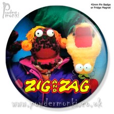 Image of ZIG & ZAG ~ Retro 1980s 1990s Kids TV [45mm BADGE/MAGNET]