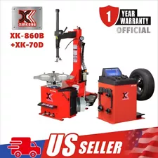 XK 806B 70D Tire Changer Wheel Balancer Machine Combo 14-28" Auto Repair Tool