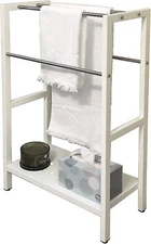 Asta 4-Bar Towel Rack with Stainless Steel Storage Shelf Organizer Light Beige