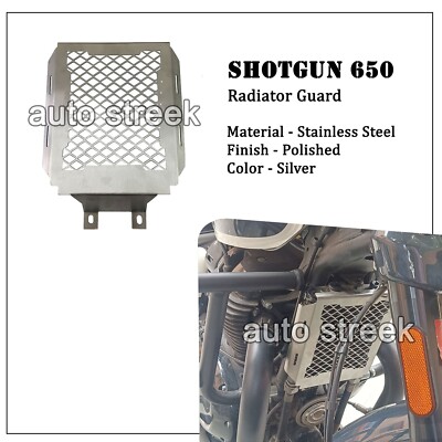 Passend für Royal Enfield Shotgun 650 Kühlerschutz, Silber