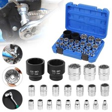 21tlg 1/2" Steckschlüssel Vielzahn Nuss Satz Stecknuss für 6 und 12 Kant 8-36mm