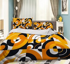 3D Geometric Pattern Yellow Quilt Cover Set Duvet Cover Bedding Pillowcases